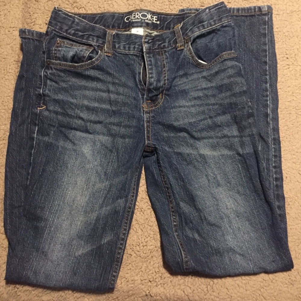 Cherokee Size 16 Boys Straight Droit Blue Jeans.